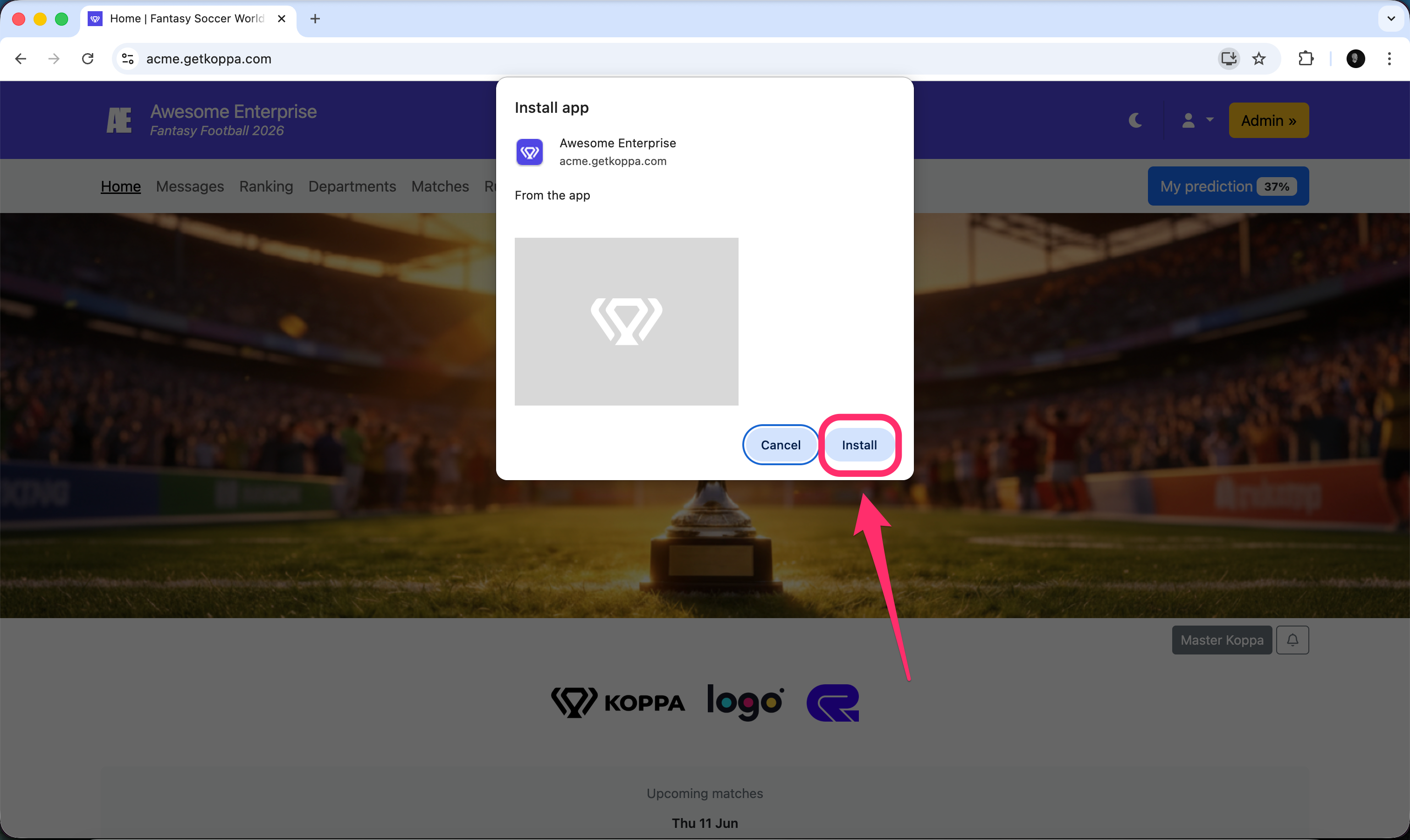 Cuadro de confirmación de instalación de Chrome